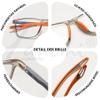 Lanomi Rectangle Blue Light Blocking Photochromic Sun Reading Glasses Men Women Lightweight Flexible Plastic TR90 Frame Outdoors Readers Eyeglasses Grey Rim Orange Arm/Photochromic Grey 3.0 view 4