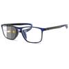 Lanomi Rectangle Blue Light Blocking Photochromic Sun Reading Glasses Men Women Lightweight Flexible Plastic TR90 Frame Outdoors Readers Eyeglasses Blue Rim/Photochromic Grey 1.5 view 1