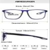Lanomi Rectangle Blue Light Blocking Photochromic Sun Reading Glasses Men Women Lightweight Flexible Plastic TR90 Frame Outdoors Readers Eyeglasses Blue Rim/Photochromic Grey 1.5 view 2