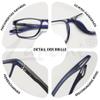 Lanomi Rectangle Blue Light Blocking Photochromic Sun Reading Glasses Men Women Lightweight Flexible Plastic TR90 Frame Outdoors Readers Eyeglasses Blue Rim/Photochromic Grey 1.5 view 4