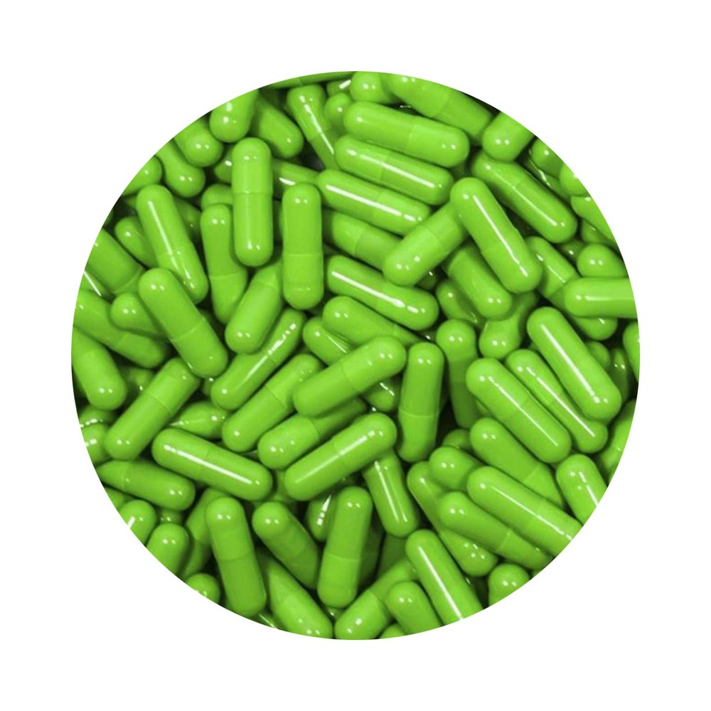 DR T&T size0 Size 0 Gelatine Gelatin Capsule Lime Flavour Green (100)
