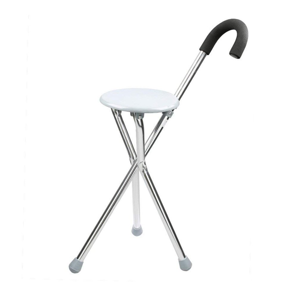 Crutches Old Man Slippery Three-Legged Folding Portable Chair Stool Walker Interesting