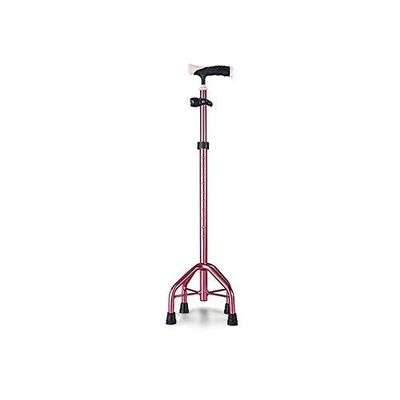 Folding Lightweight Walker Built-in LED Lights, Collapsible Crutches - Multi-Function Non-Slip Four Feet, Elder Adjustable Height Cane with Four Corners, Disabled Person Interesting