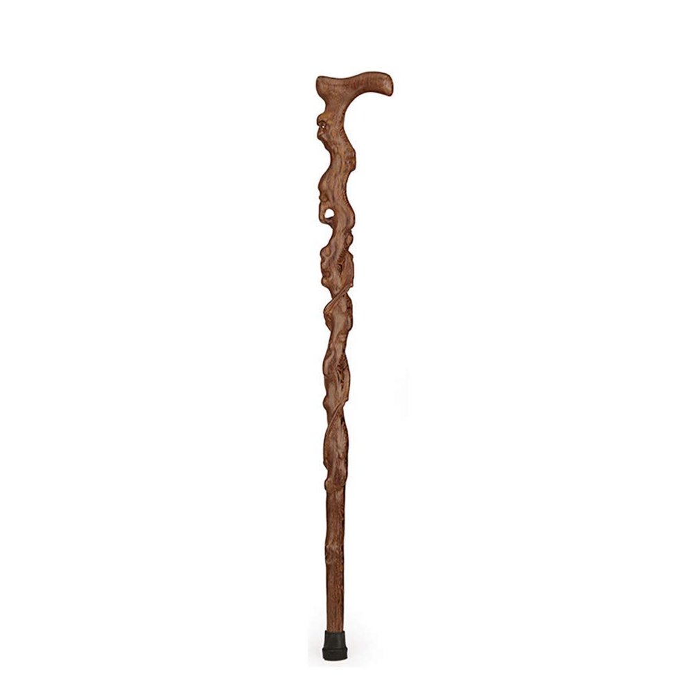 Cane, Elderly Crutches, Solid Wood Walking Stick, Whole Wood Hollow Carving 90cm Long Can Be Truncated As Needed Interesting