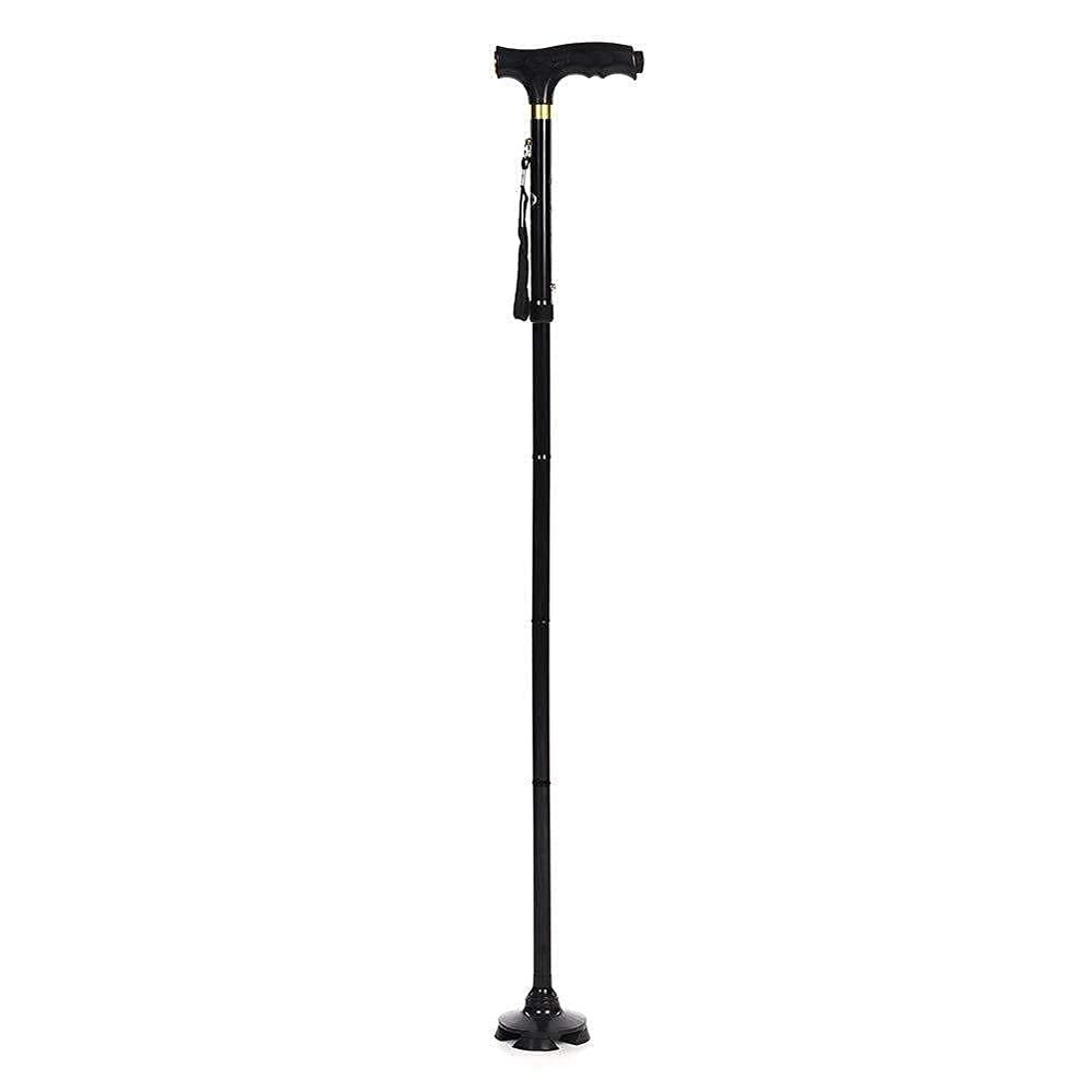 Walkers for seniors Portable LED Light Folding Crutch Light Aluminum Alloy Comfortable Handles Adjustable Foldable Telescopic Walking Cane Collapsible Lightweight Portable Hand Walking Climbing Stick