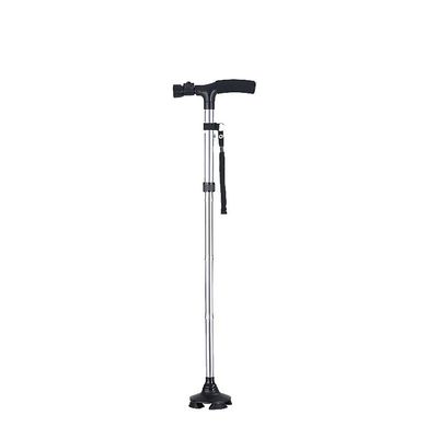 Crutches Folding Walking Stick Canes -Leg Base, Adjusted Height-Telescopic Disability Medical Aid Elderly Crutches Aluminum Anti-Skid Walker with Lights and Straps Interesting