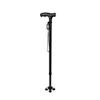 2 in 1 Crutches - Old Man Crutches Aluminum Cane Elderly Small Square Cane Telescopic Non-Slip Cane Crutch four/one-Legged Crutches with LED Lights,black Interesting view 1