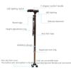 2 in 1 Crutches - Old Man Crutches Aluminum Cane Elderly Small Square Cane Telescopic Non-Slip Cane Crutch four/one-Legged Crutches with LED Lights,black Interesting view 4