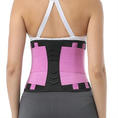 Elastic Back Lumbar Brace Support Belt Orthopedic Posture Corrector Lower Back Waist Support Corset Women Men Waist Trainer Waist Lumbar Spine Pain Relief (Color : Purple, Size : L)