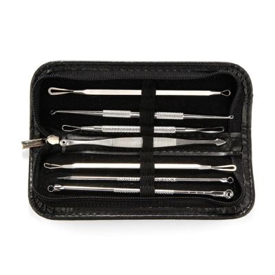 Acne needle 7pcs Blackhead Remover Tool Black Spots Needles Pore Cleanser Vacum Comedone Pimple Blemish Extractor Beauty Acne Remover Tools Acne needle set (Size : GJ1412)