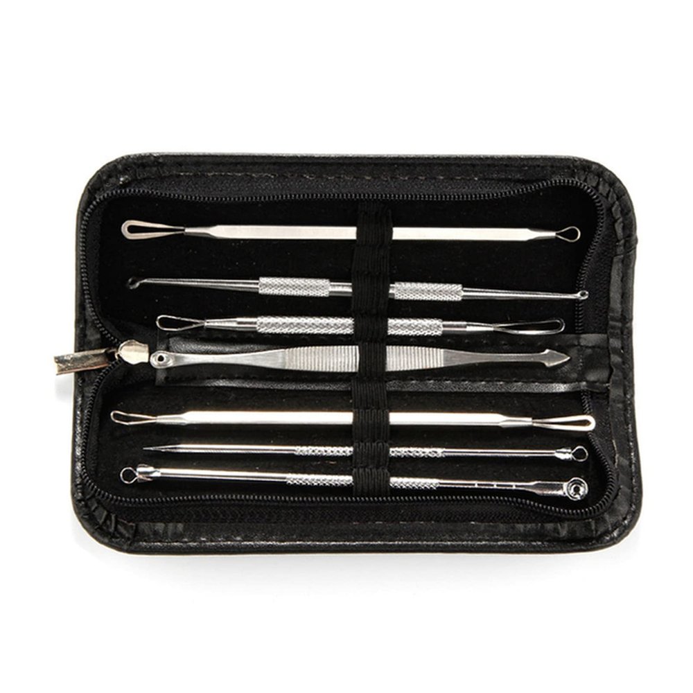 Acne needle 7pcs Blackhead Remover Tool Black Spots Needles Pore Cleanser Vacum Comedone Pimple Blemish Extractor Beauty Acne Remover Tools Acne needle set (Size : GJ1412)