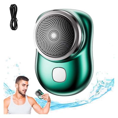 2023 New Upgrade Powerful Storm Shaver Men's Electric Shavers, Rechargeable USB Electric Shaver, Portable Mini Shaver, Pocket Size Wet and Dry, Easy One-Button Use (Green)