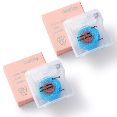 Coconut-Oil Infused Woven Dental Floss,Deep Clean Natural Vegetable Waxed Floss,Extra Wide Cleaning and Slides Smoothly & Easily,PFAS Free | Orange Flavored(33 Yds x 2 Unit)