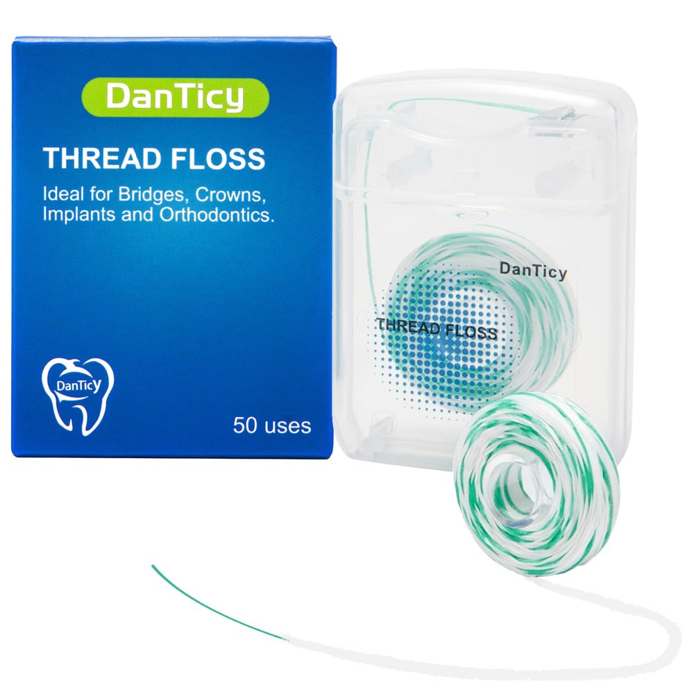 840D Fluffy Floss Threaders,Deep Clean Dental Floss for Braces, Bridges, and Implants,Super Floss Pre-Cut Strands and Mint Aroma 50 Count (Pack of 1)
