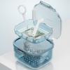 Denture Case, Multipurpose Retainer Case Denture Bath Box with Strainer Basket, Portable Flushable Denture Storage Container Cleaning Case for Travel Cleaning Overnight Soaking Sort view 3