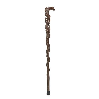 Durable Mahogany Carved Walking Stick Cane Wood Carving Leading A Walking Stick For The Elderly Wooden Walker Practical Old Man Gifts Interesting