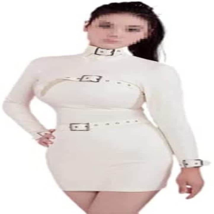100% Latex Rubber Gummi White Dress Slim White,White,l