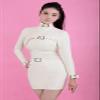 100% Latex Rubber Gummi White Dress Slim White,White,l view 2