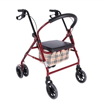 Foldable Walking Mobility Aid, Walker, Rollator, Shopping Trolley with Seat and Handbrake, for Elderly Disability Walkers with Wheels Interesting