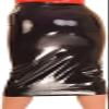 IDOBLO Black Sexy Long Latex Skirts Calf Length Short Zipper Front Rubber Bottoms,Lake Blue,Small view 2