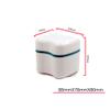 Denture Cleaner Box, Orthodontic Dental Retainer Case with Rinsing Basket, Portable Denture Storage Box for Home & Travel Retainer Cleaning (Light Blue) view 2