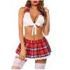 WEITING Lingerie Set Schoolgirl Uniform Bodysuit Women Roleplay Costume Skirt Miniskirt Outfit Short Top-style 9,XXXL view 2