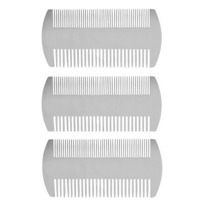 Censous 3X Dual Action Stainless Steel Credit Card Size Comb Wallet Comb Pocket Comb Beard Mustache Comb for Man