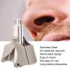 Manual Nose Hair Remover, Waterproof Painless Eyebrow & Facial Hair Trimmer, R Shaped 360 Degree Rotary Stainless Steel Nose Hair Trimmer with 12 Edged Blade, Easy to Clean view 2