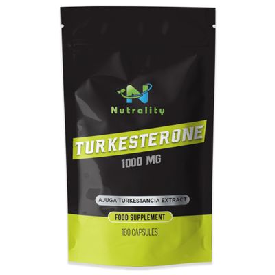 Nutrality Turkesterone 1000mg Supplement | Muscle Growth, Recovery & Mood Boost | Strength Enhancer, Immune Support, Ajuga Turkestancia Extract | Ideal for Bodybuilders & Athletes | 180 Vegan Capsules