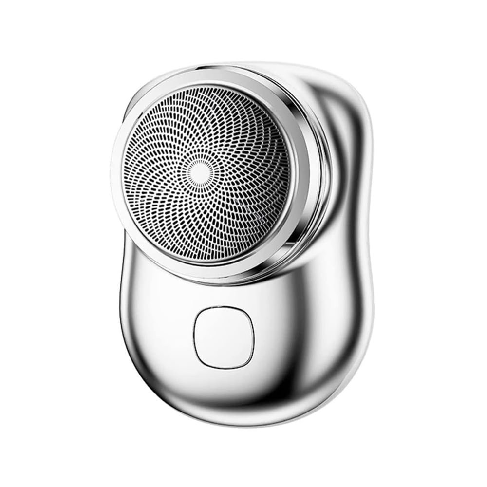 2023 Powerful Storm Shaver for Men, Mini Portable Electric Shave, Easy One-Button Use for Home, Rechargeable USB Mini Shaver Electric Razor, Portable Pocket Size Beard Trimmer (Silver)