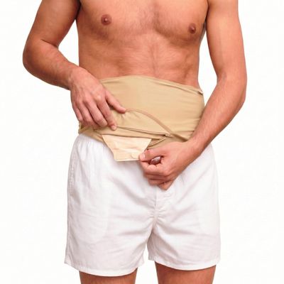 SIIL Stoma Belt for Men & Women - Beige Colostomy Bag Covers for Colostomy Ileostomy - Ostomy Support Belt Compatible with Convatec Coloplast Hollister & Other Stoma Bags - Sports & Swimming