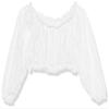 Daisy corsets Women's White Sheer Lace Long Sleeve Peasant Top Lingerie, Plus Size view 1