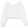 Daisy corsets Women's White Sheer Lace Long Sleeve Peasant Top Lingerie, Plus Size view 2