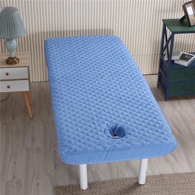 Highdi Massage Bed Cover with Face Hole, Washable Massage Bed Sheet Cover Beauty Massage SPA Couch Cover Elastic Cord Edge All-round Wrap For 80cm or Less Massage Bed (70x185cm,Sky blue)