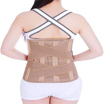 tylxayoxa Lower Back Brace Light & Breathable Waist Trainer Belt | Lumbar Support Corset Posture Recovery & Pain Relief Waist Trimmer Belt Exercise Adjustable For Women & Men (Size : L/Large)