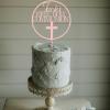 Personalised First Holy Communion Cake Topper Grail Cross Christening Baptism Confirmation 1st Communion Party Decor | Strong 3mm Acrylic (BABY PINK) view 3