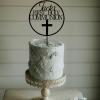 Personalised First Holy Communion Cake Topper Grail Cross Christening Baptism Confirmation 1st Communion Party Decor | Strong 3mm Acrylic (BLACK) view 3