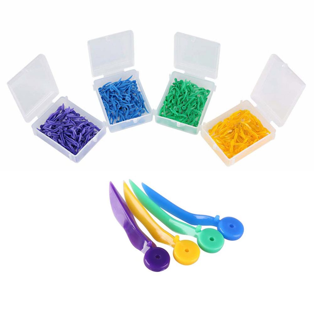 Windplusya Dental Plastic Wedges, Dental Matrice Matrix, Dental Disposable Fixing Wedge with Hole-colorful||4 boxes