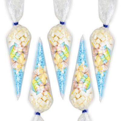 Pre-Filled Childrens Birthday Party Sweet Cones - Choose From Pink or Blue  Exclusive To Burmont's (5 Pack Blue)