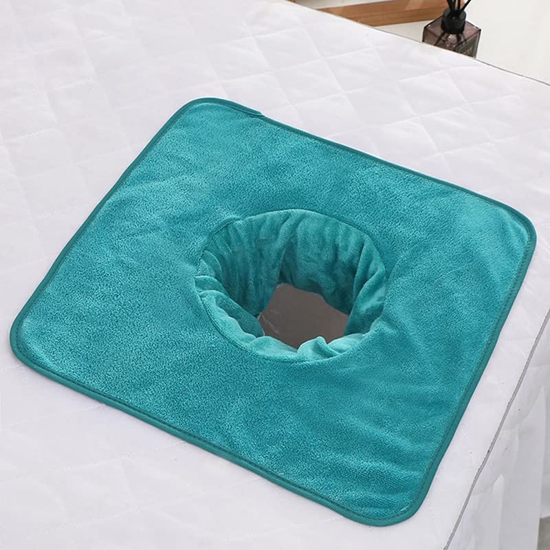 35 * 35cm Massage Bed Cover with Face HoleMassage Table Cover,Reusable Spa Beauty Bed Cover Towel with Face Hole Massage Bed Sheet for Skin Care