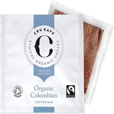 Cru Kafe Coffee Bags, Organic Colombian Medium Roast, 200 Individual Bags