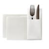 KLEENDOL Disposable Dinner Napkins with Built-in Flatware Pocket, Cloth Like Napkins,Disposbale Linen Feel White Napkin for Wedding Party,Prefolded for Silverware,100 Counts view 1