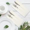 KLEENDOL Disposable Dinner Napkins with Built-in Flatware Pocket, Cloth Like Napkins,Disposbale Linen Feel White Napkin for Wedding Party,Prefolded for Silverware,100 Counts view 4