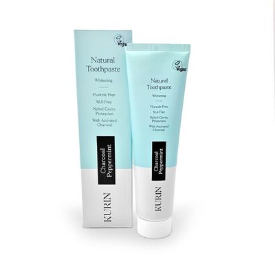 Kurin Fluoride Free Charcoal Whitening Toothpaste 100ml - Peppermint