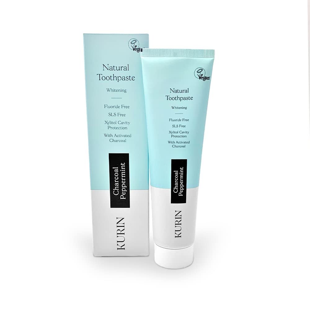 Kurin Fluoride Free Charcoal Whitening Toothpaste 100ml - Peppermint