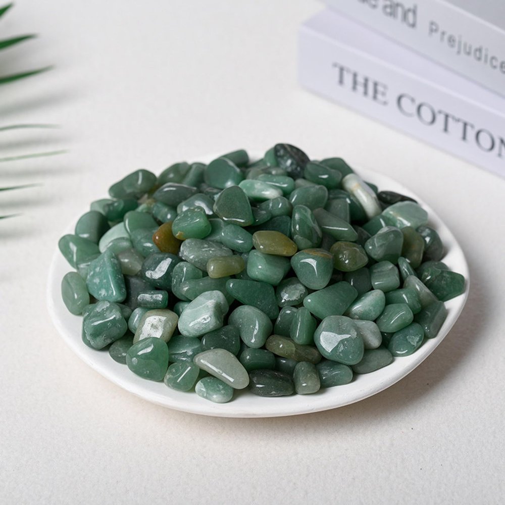 100g Natural Stones Clear Quartz Pink Crystal Amethyst Citrine Fluorite Aventurine Tiger Eye Obsidian Gravel for Decoration Home,Aventurine 9-12mm,100g