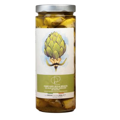 Agricola Piano - Artichokes in Oil | Grilled Baby Artichokes in Extra Virgin Olive Oil 1062 ml  100% Italian, Ancient Recipe  Artisanal Production