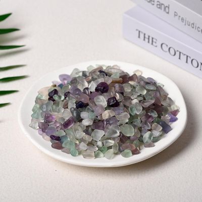 100g Natural Stones Clear Quartz Pink Crystal Amethyst Citrine Fluorite Aventurine Tiger Eye Obsidian Gravel for Decoration Home,Fluorite 7-9mm,100g