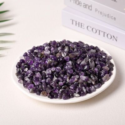 100g Natural Stones Clear Quartz Pink Crystal Amethyst Citrine Fluorite Aventurine Tiger Eye Obsidian Gravel for Decoration Home,Amethyst 7-9mm,100g