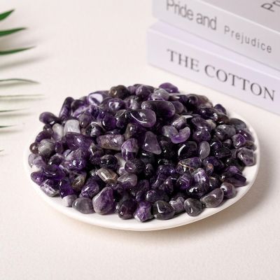 100g Natural Stones Clear Quartz Pink Crystal Amethyst Citrine Fluorite Aventurine Tiger Eye Obsidian Gravel for Decoration Home,Amethyst 9-12mm,100g